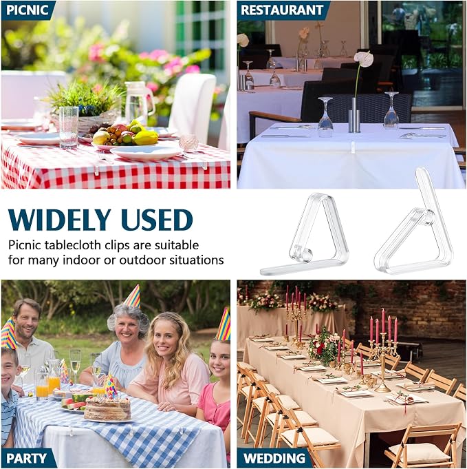 Wenqik 240 Pcs Tablecloth Clips Transparent Clear Plastic Table Cloth Holders - Image 7