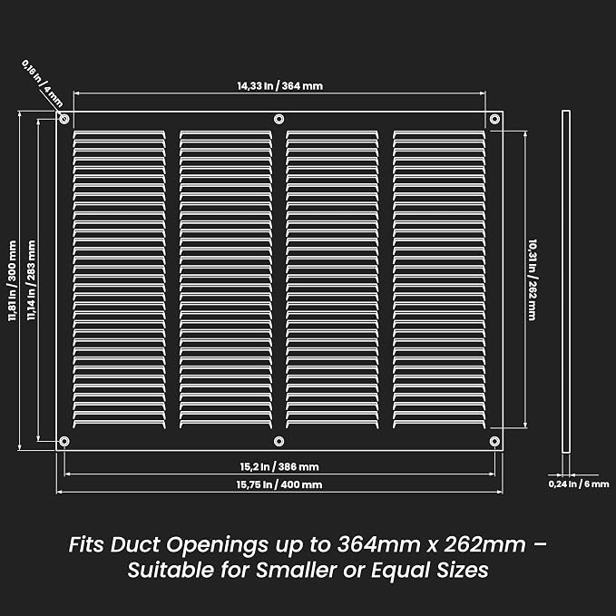 Repa Market Air Vent Cover 16x12 Inch Galvanized Steel Louvered Grill Cover - Image 2