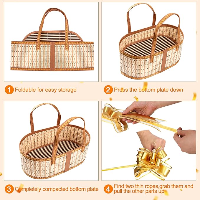 Orchidleaf 8 Set Baskets for Gifts Empty, Gift Empty Bamboo Basket Large - Image 4