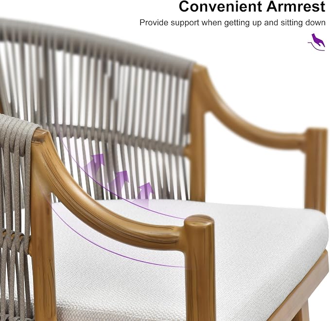 PURPLE LEAF 7 Pieces Outdoor Dining Set All Weather Wicker Patio Dining Set - Image 3