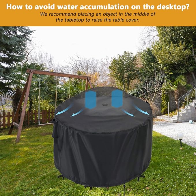Kingling Patio Furniture Covers Waterproof, Round Patio Table Cover 48 inch - Image 7