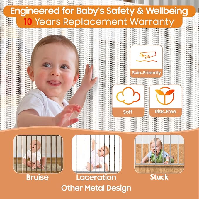 160" Retractable Baby Gates, Prevent from Crawling Underneath, Extra Wide Dog - Image 4