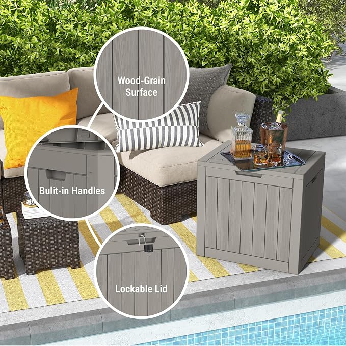 Mars Villa 31 Gallon Deck Box, Waterproof Weatherproof and UV Resistant Resin - Image 6