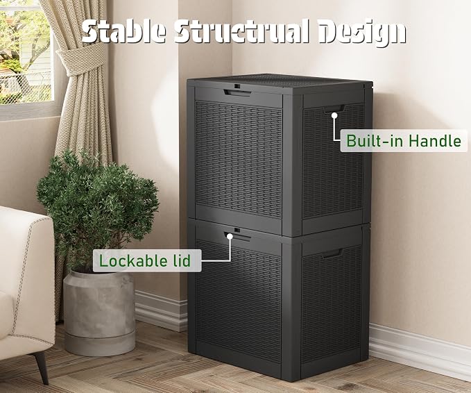 NUNU LAB 31 Gallon Outdoor Storage Box Waterproof, Indoor Outside Deck Boxes - Image 4