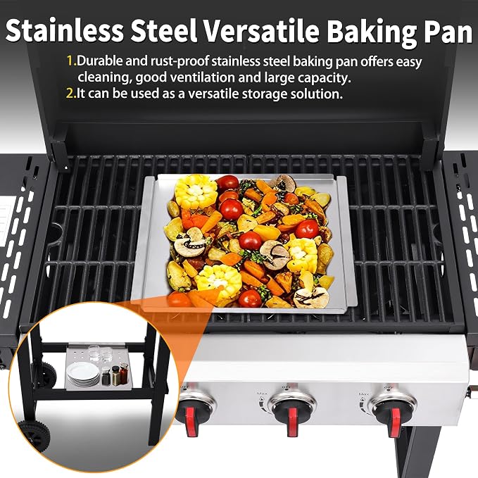 4-Burner Propane Gas Grill, 38250 BTU BBQ Grill - Image 5