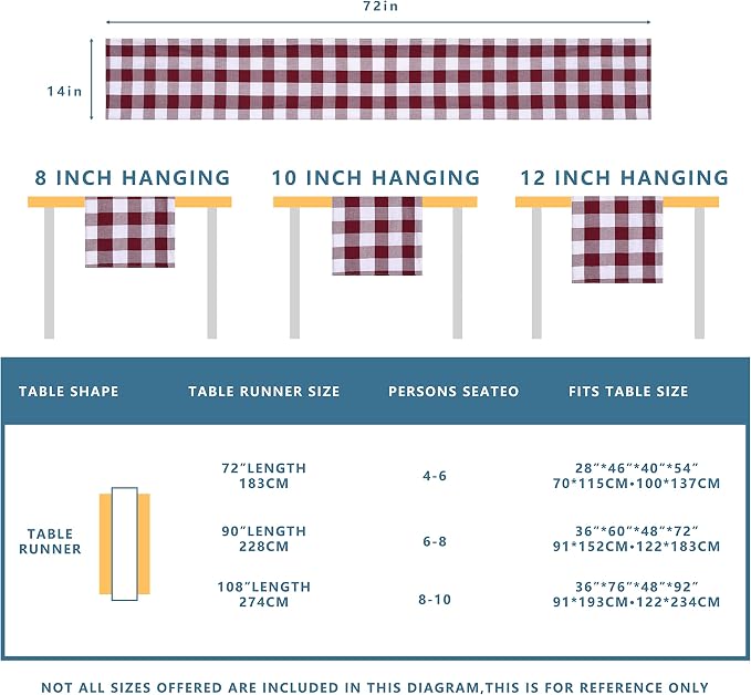 Tosewever Buffalo Check Plaid Farmhouse Table Runner, Cotton Polyester Blend - Image 2