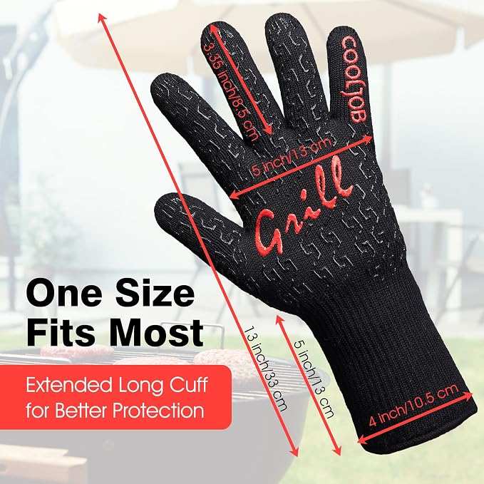 COOLJOB Heat Resistant BBQ Gloves - Image 3