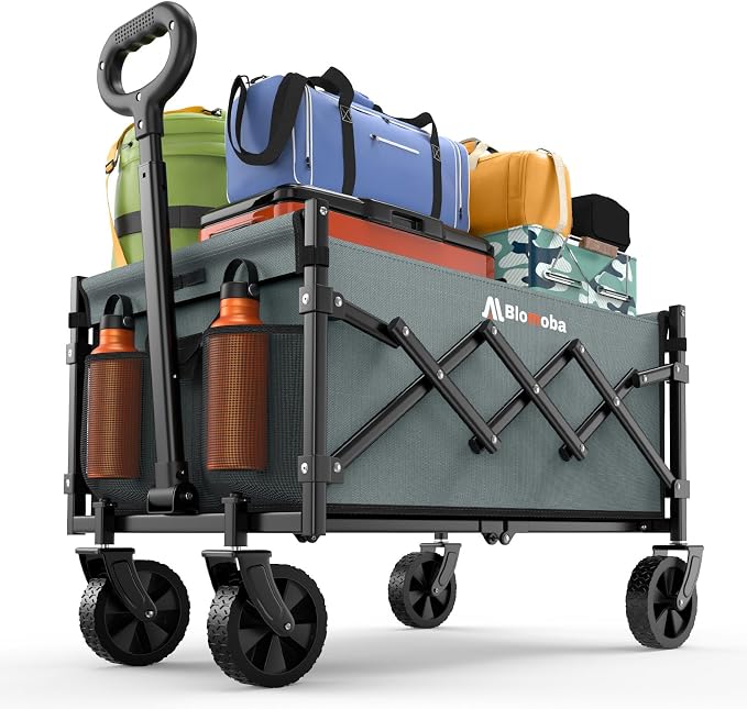 Collapsible Wagon with Wheels, 220 lbs Wagons Carts Foldable Wagon Cart with by Blomoba