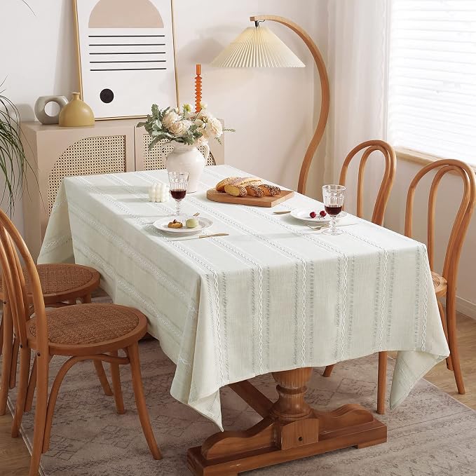 Chassic 60 x 104 inches Farmhouse Style Linen tablecloths, Wrinkle Resistant - Image 2