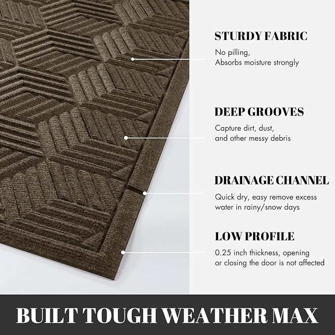 Yimobra Extra Large Door Mat 60x32, All-Season Waterproof Outdoor Mats - Image 4