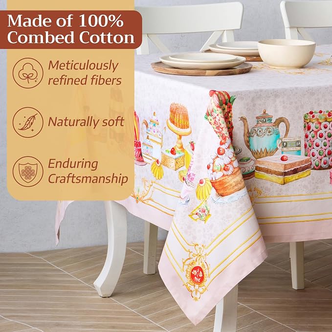 Maison d' Hermine Premium Table Cloth Rectangle Table 100% Combed Cotton 90 x - Image 4