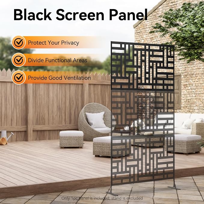 23.6x46 Inch Metal Privacy Screen Panel, Outdoor Decorative Privacy Fence Panel - Image 4