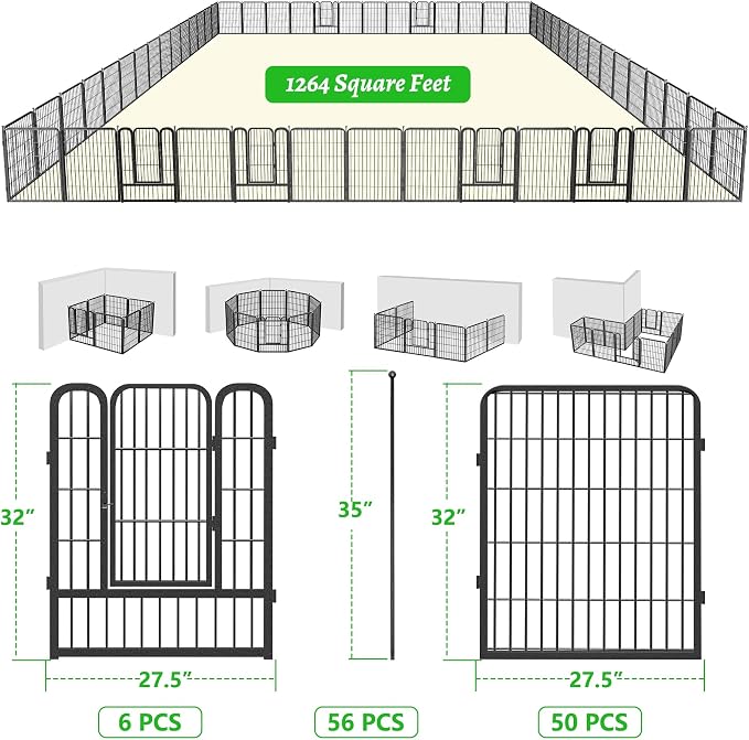 Garden Fence with Gate Metal Fencing Outdoor - Image 7