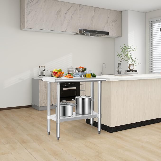 HARDURA Stainless Steel Work Table Commercial 18×36 Inches Kitchen Prep Table - Image 6