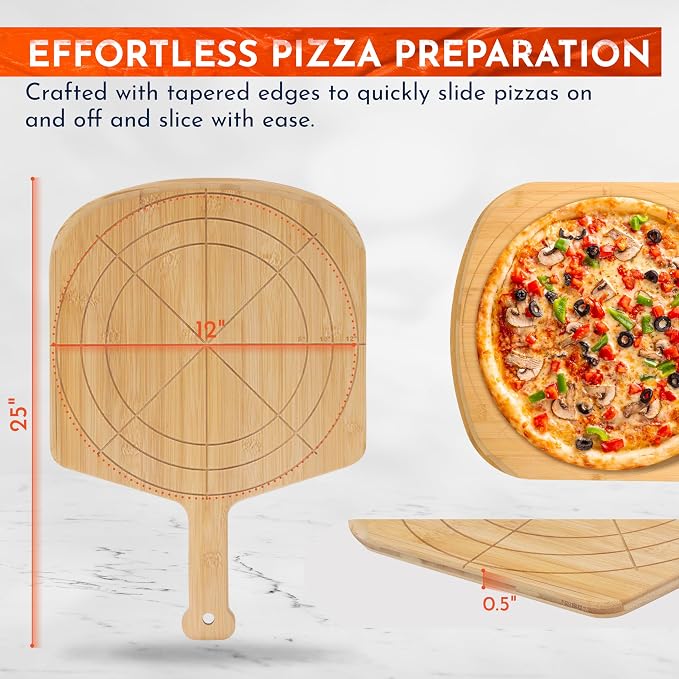 Loftern Wooden Pizza Peel 12 Inch Board - Image 3