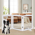 LZRS 3-Panel Freestanding Adjustable Wooden Dog Gate—30" Tall Foldable Pet by LZRSPET