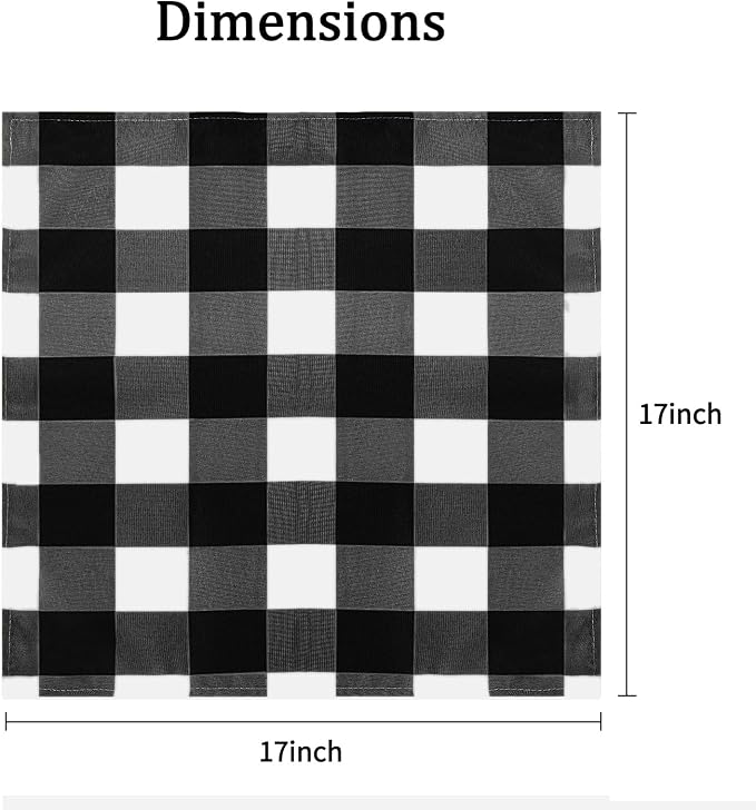 Buffalo Plaid Table Napkins Set of 12 Checkered Cloth Napkins 17x17 inch - Image 2
