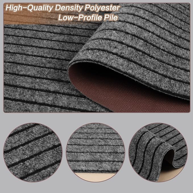 3' x 70' Runner Rugs with Rubber Backing, Indoor Outdoor Utility Carpet Runner - Image 2