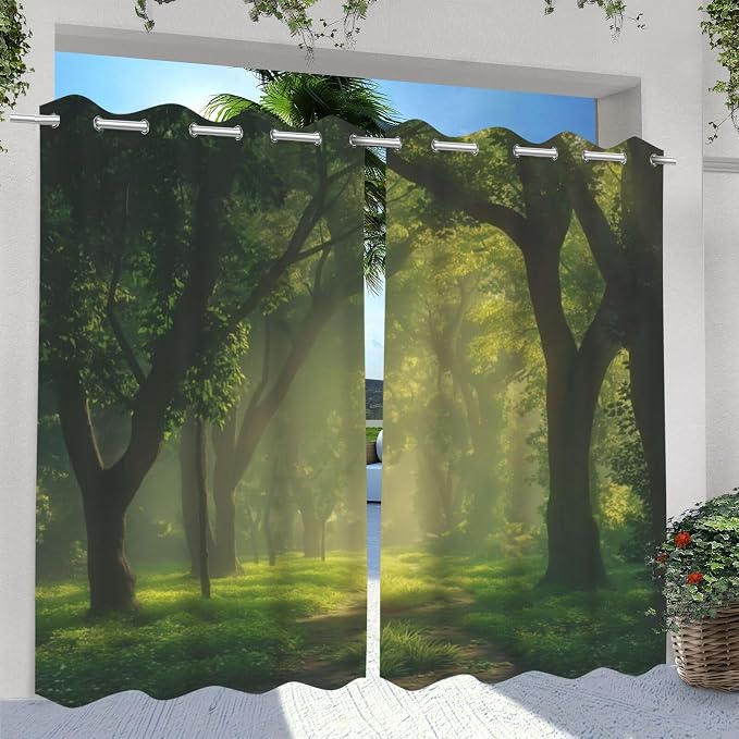 Forest Theme Waterproof Outdoor Curtains - Image 2