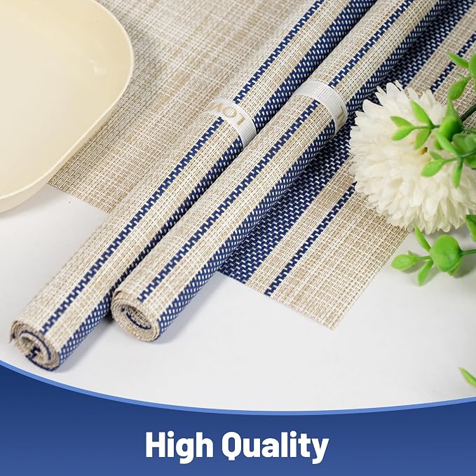 Placemats Set of 8，Non-Slip PVC Weave Table Mats Easy to Clean，Heat Resistant - Image 6