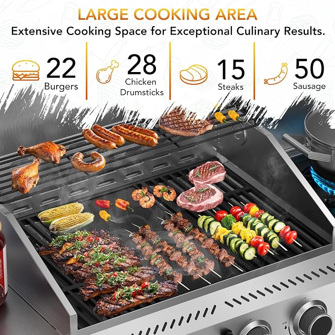 G41 Pro Gas Grill, Heavy-Duty Stainless Steel BBQ Grill, 4 Burner Gas Grill - Image 4
