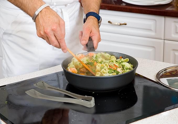 Serving Tongs 8.5-Inch Plastic Silver with Ergonomic Grip