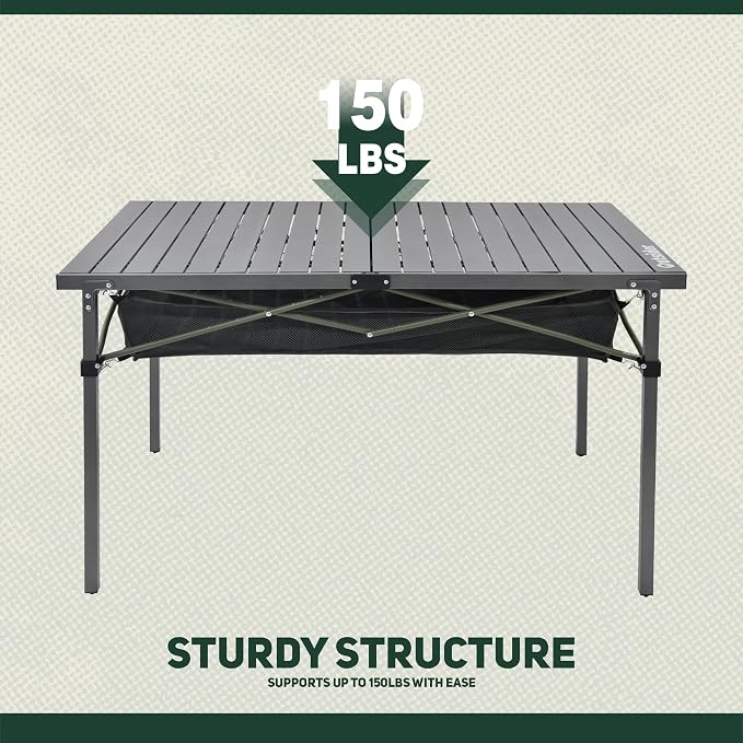 OUTSIDER Folding Camping Table, Portable Roll-up Outdoor Lightweight Aluminum - Image 4