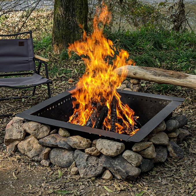 42 inch Square Fire Pit Ring, Heavy Duty Firepit Ring, DIY Campfire Insert - Image 3
