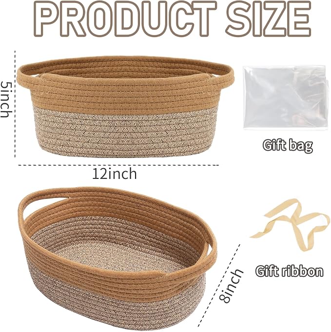 Woven Basket, Small Rope Storage Bin - Image 2