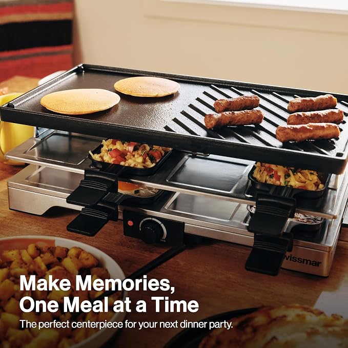 Swissmar Verso Indoor & Outdoor Raclette Grill - 1700W Electric Raclette Set - Image 7
