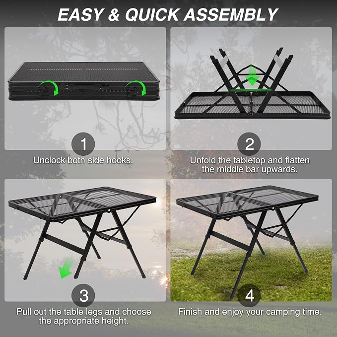 REDCAMP Folding Grill Table for Outside, Portable Metal Aluminum Outdoor Grill - Image 8
