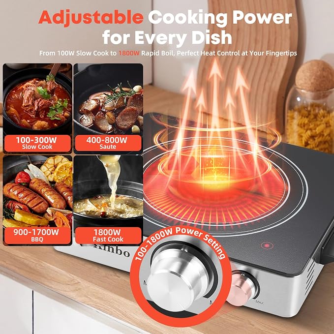 Single Infrared Burner, 1800w electric stove, compact size portable electric - Image 4