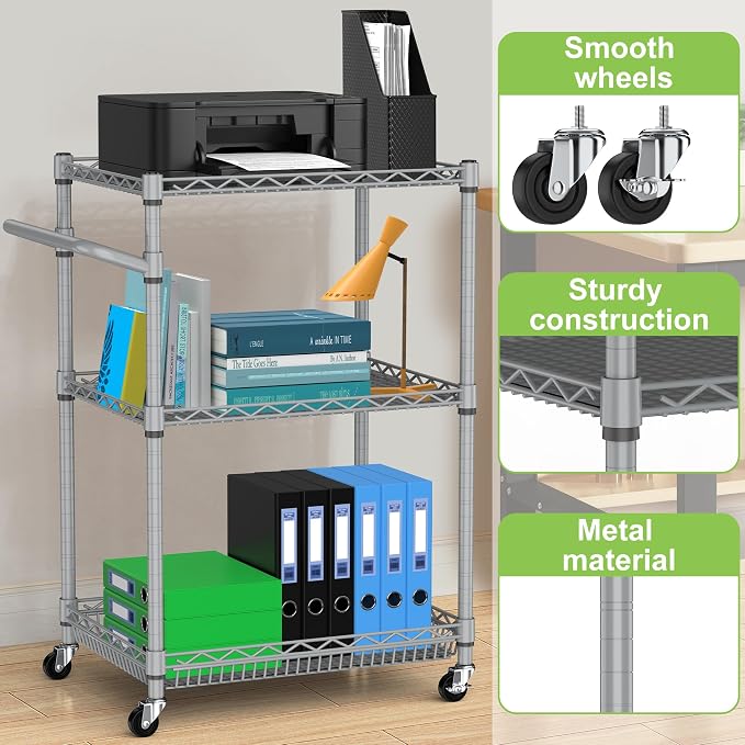 3 Tier Rolling Utility Carts - Image 4