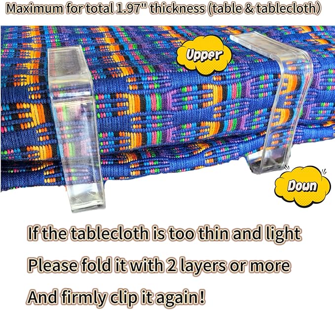 24 Pieces Clear Tablecloth Clips, Durable Plastic Table Cover Holders, - Image 7