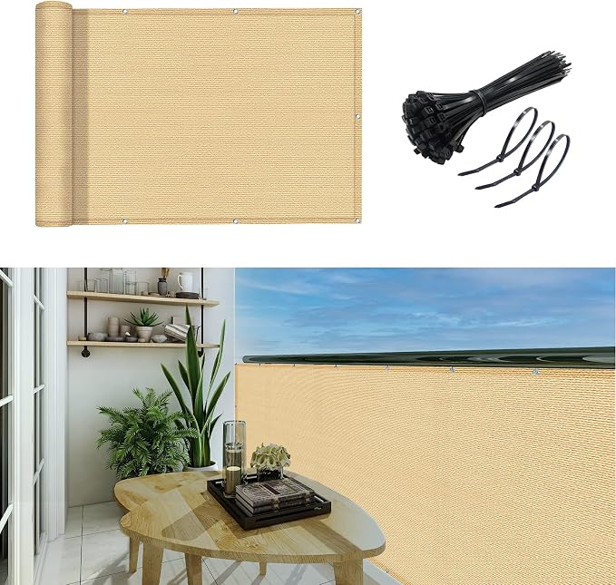 3'x16.4'Balcony Privacy Screen Cover Fence Cover UV Protection Weatherproof by GardenLux