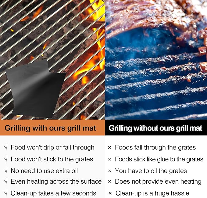 UBeesize 3 Pack Grill Mats for Outdoor Grill, Heavy Duty Grill Mats, Non Stick - Image 3