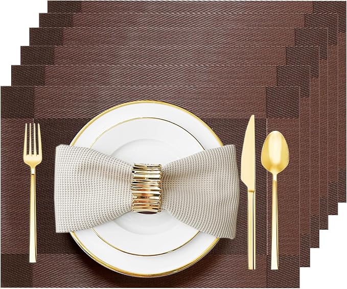Placemats Set of 6 Washable&Wipeable Place mats by Uolr