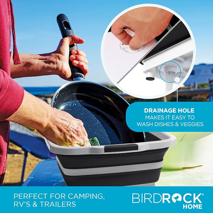 BIRDROCK HOME Collapsible Large BBQ Prep Tub w/Cutting Board, Portable Silicone - Image 6