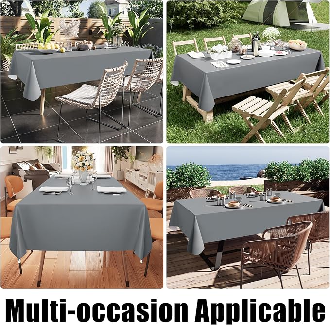 Smiry Rectangle Table Cloth 52x70 Inch, Waterproof Wipeable Vinyl Tablecloths - Image 6