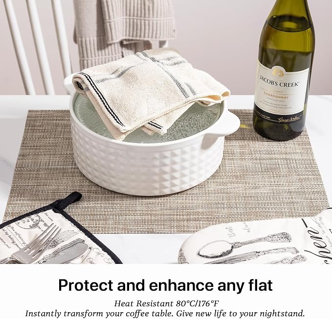 LEXMORE Placemats Set of 8 Vinyl/Plastic Woven Place Mats - Image 5