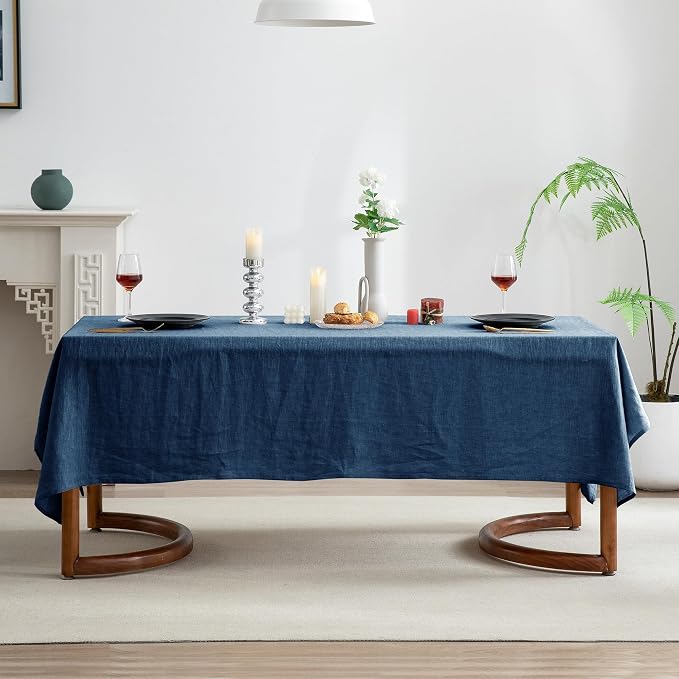 EVERLY 100% Pure Linen Rectangle Tablecloths 60x84Inches - Image 2