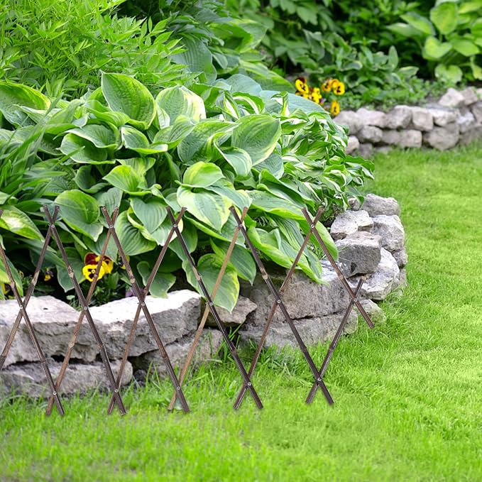 Adjustable Purple Outdoor Fence Panel 30-Inch High X 180-Inch Wide Garden Yard - Image 6