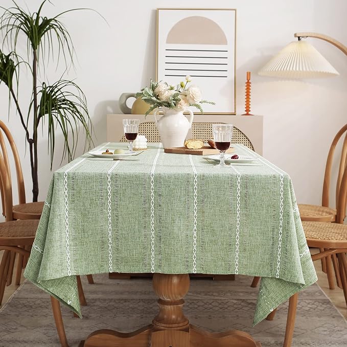 Chassic 60 x 60 inches Farmhouse Style Linen tablecloths, Wrinkle Resistant by Chassic