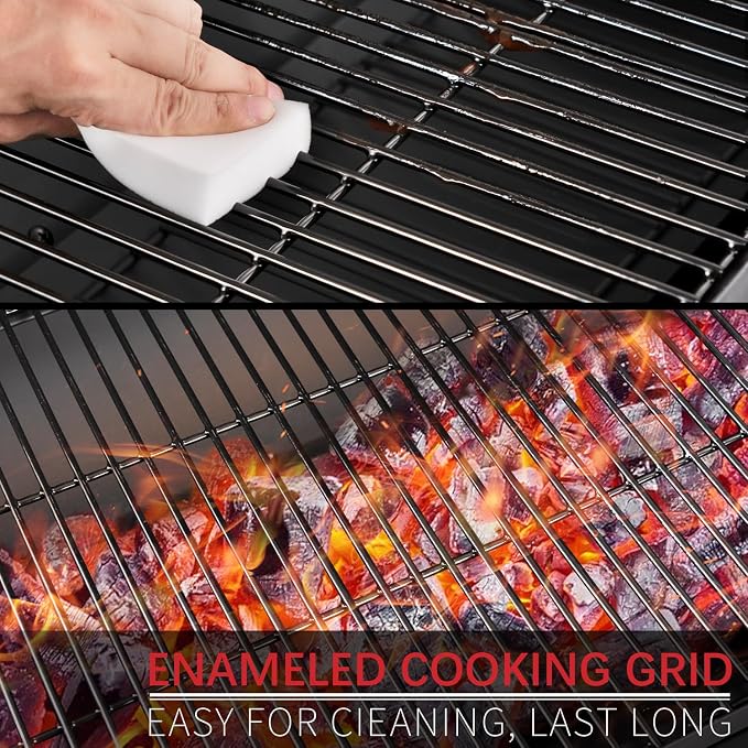 Barrel Charcoal Grill with offset smoker, 714 Square Inches Cooking Area - Image 3