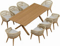 PURPLE LEAF 9 Pieces Outdoor Dining Set All-Weather PE Rattan Outdoor Patio by PURPLELEAF