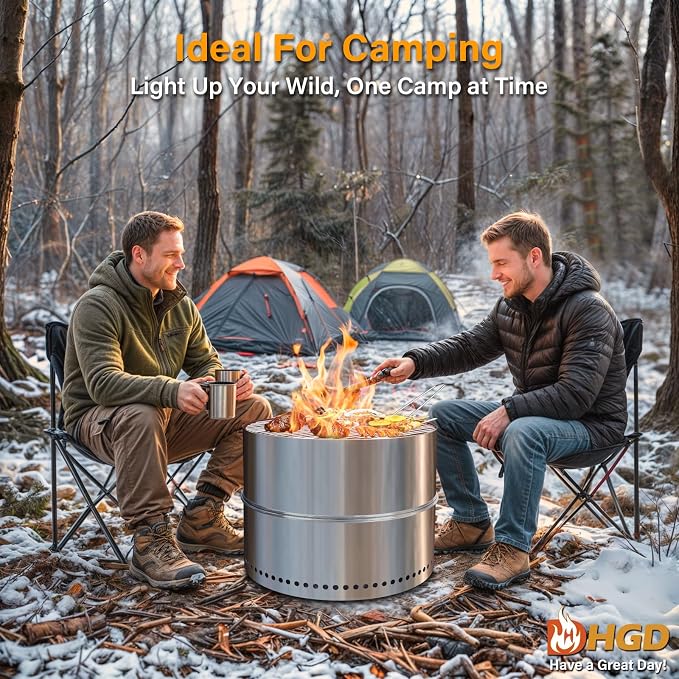 HGD 20 inch Smokeless Firepit Outdoor, Portable Smokeless Fire Pit - Image 7