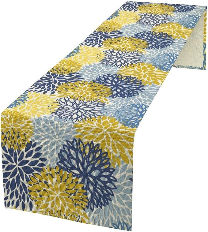 Dahlia Flower Table Runner by Unknown