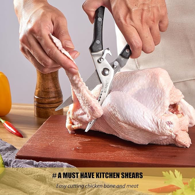 KUNIFU Poultry Shears, All Purpose Heavy Duty Kitchen Scissors - Image 2