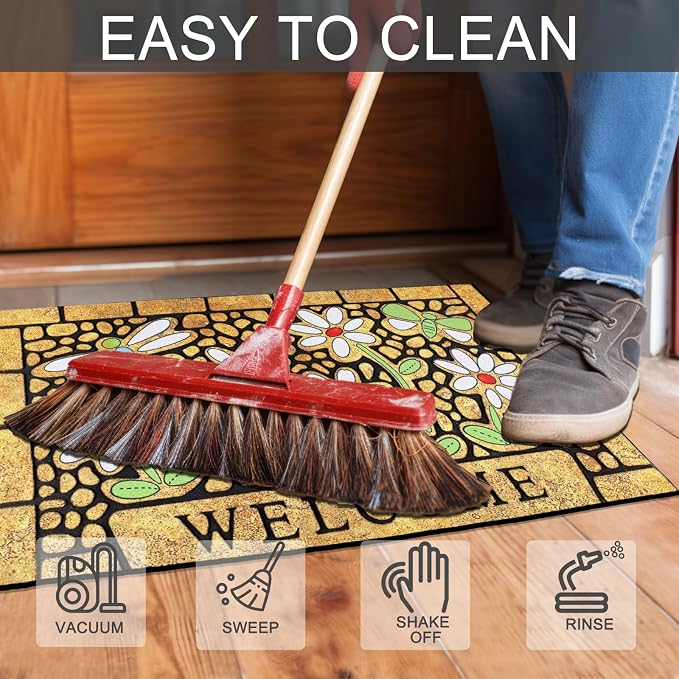 CHICHIC Welcome Door Mat 24 x 36 Inch Front Doormat Outdoors - Image 5