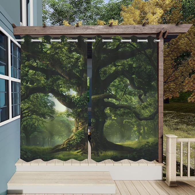 Nature Theme Waterproof Outdoor Curtains - Image 3